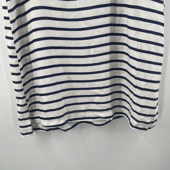 H&M L.O.GG Shirt Size 4 Women's Short Sleeve Stripes Nautical Navy White NWT - Picture 7 of 9